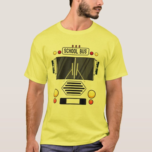 T-shirt Costume de bus scolaire Cool Easy Vehicle Hallowee (Devant)