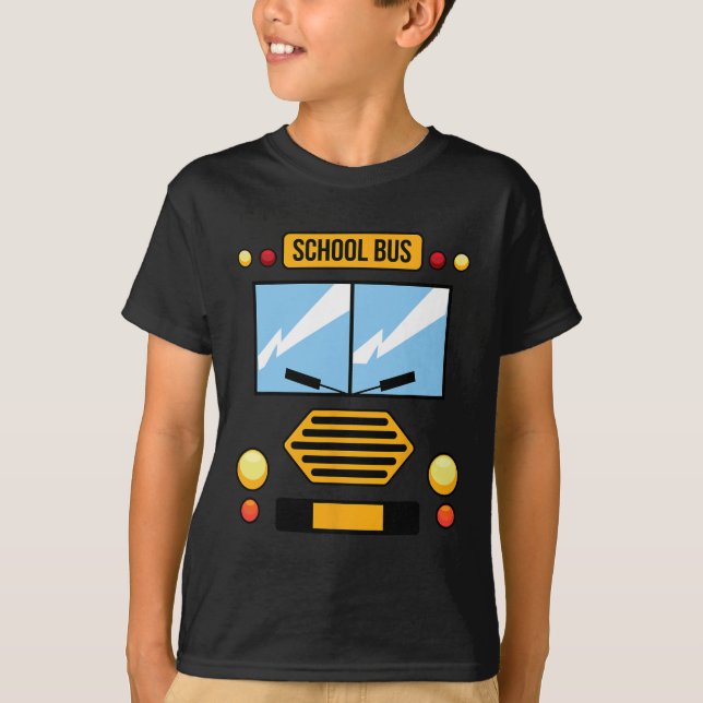 T-shirt Costume de bus scolaire Cool Easy Vehicle Hallowee (Devant)