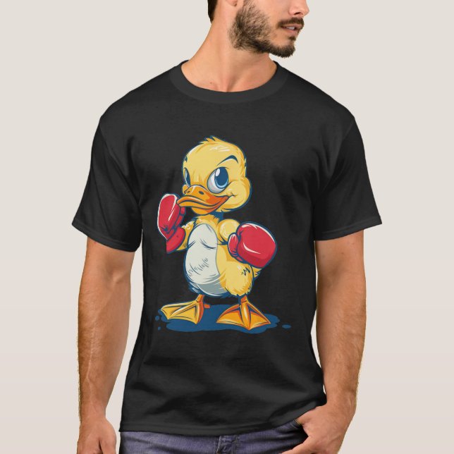 T-shirt Costume de canard drôle avec gants de boxe pour ca (Devant)