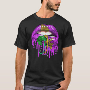 T-shirt Costume de Carnaval Mardi Gras Purple & Gold Fleur