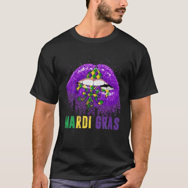 T-shirt Costume de Carnaval Mardi Gras violet (Devant)