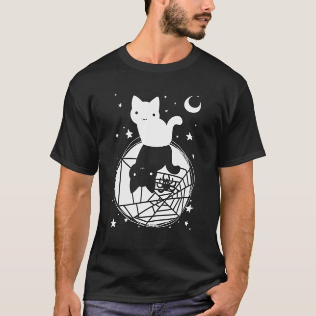 T-shirt Costume de chat effrayant Halloween (Devant)