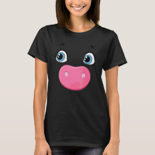 T-shirt Costume de cochon visage rose drôle groin de porc