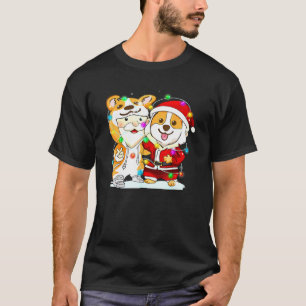 T-shirt Costume de Corgi et Père Noël Lumière de Fée de No
