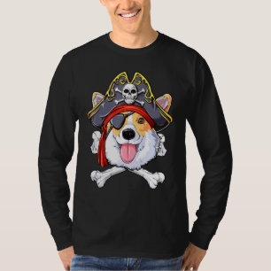 T-shirt Costume de corgi Pirate Jolly roger Drapeau Crossb