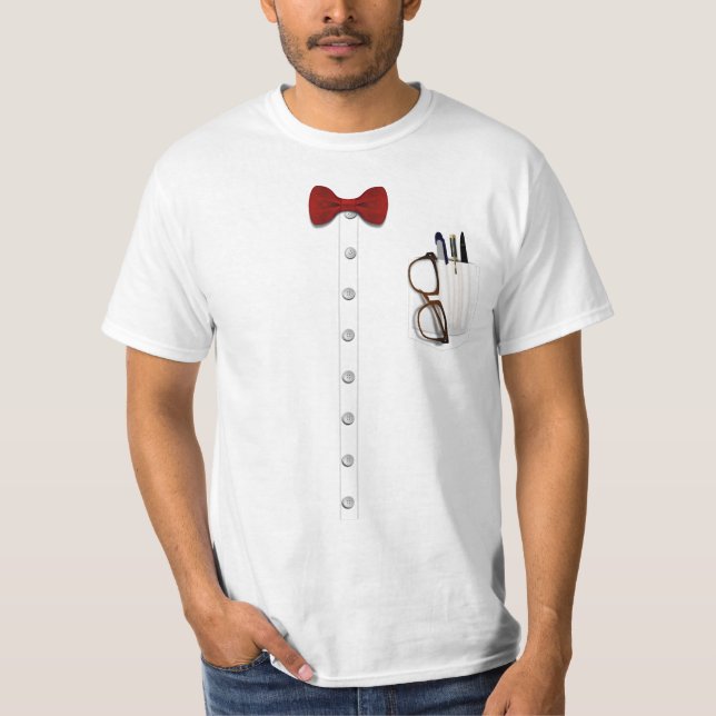 T-shirt Costume de Cravate de cou de lunettes nerd (Devant)
