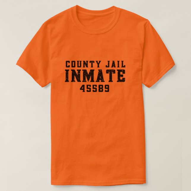 T-shirt costume de détenu de la prison du comté d' (Design devant)