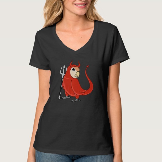 T-shirt Costume de diable effrayant Perroquet I Inséparabl (Devant)
