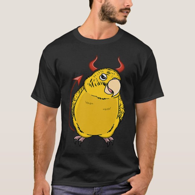 T-shirt Costume de diable effrayant Perroquet I Jaune Luti (Devant)