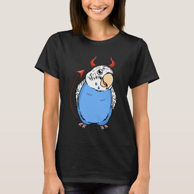 T-shirt Costume de diable effrayant Perrot I Blue Budgie B (Devant)