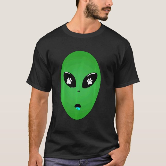 T-shirt Costume de Drooling Alien Humour de chat (Devant)