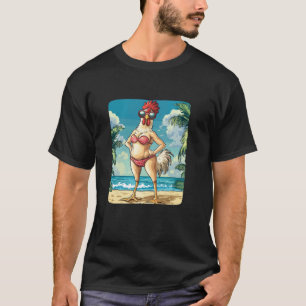 T-shirt Costume de femme de poulet amusant en Bikini pour