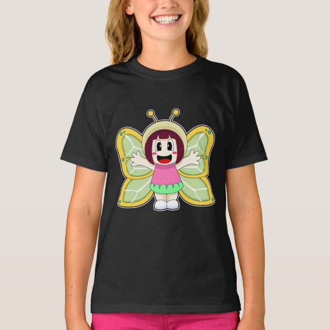 T-shirt Costume de fille papillon (Devant)