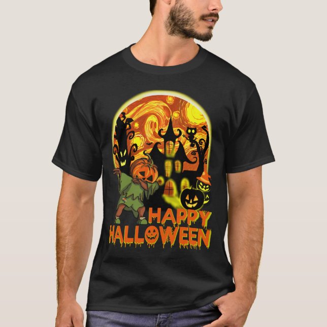 T-shirt costume de gost-halloween heureux (Devant)