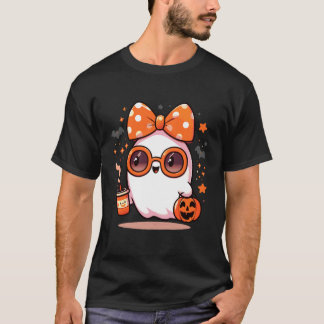 T-shirt Costume de Halloween amusant assorti Boo café glac