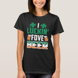 T-shirt Costume de Jour de la St Patrick de bière I Luckin