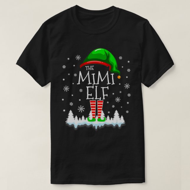 T-shirt Costume de la famille de Noël des elfes de Mimi (Design devant)