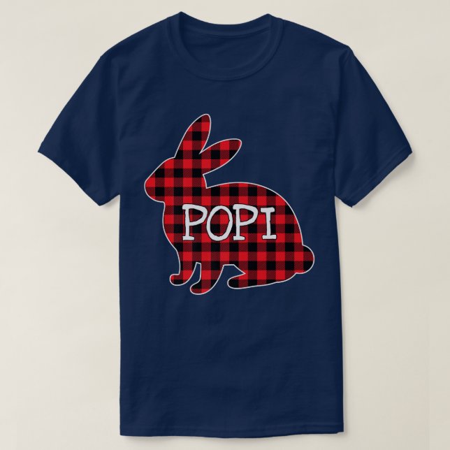 T-shirt Costume de la fête de Pâques Lapin Rouge Plaid Gra (Design devant)