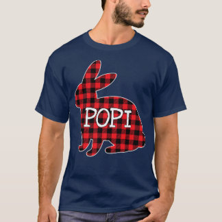 T-shirt Costume de la fête de Pâques Lapin Rouge Plaid Gra