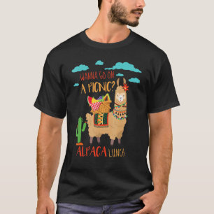 T-shirt Costume de lama mignon Pique-nique Aventure Alpaga