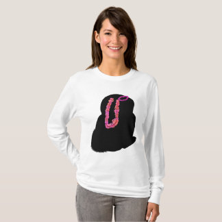 T-shirt Costume de lapin d'Halloween rose