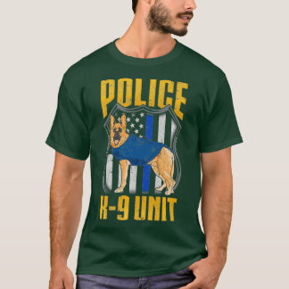 T-shirt Costume de l'unité K9 de la police mince Ligne ble