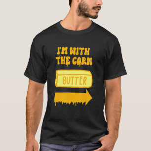 T-shirt Costume de maïs Je suis avec l'Hallowee des Couple