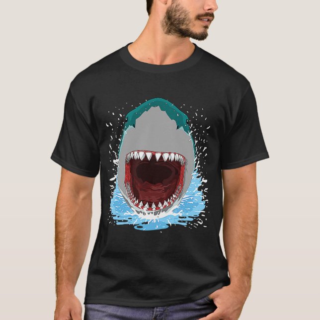 T-shirt costume de morsure de requin requin (Devant)