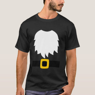 T-shirt Costume de nain de jardin barbe blanche et ceintur