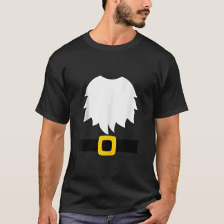 T-shirt Costume de nain de jardin barbe blanche et ceintur