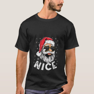 T-shirt Costume de Noël assorti pour couples Naughty or Ni
