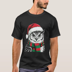 T-shirt Costume de Noël Chapeau Écharpe Santa pour Hibou