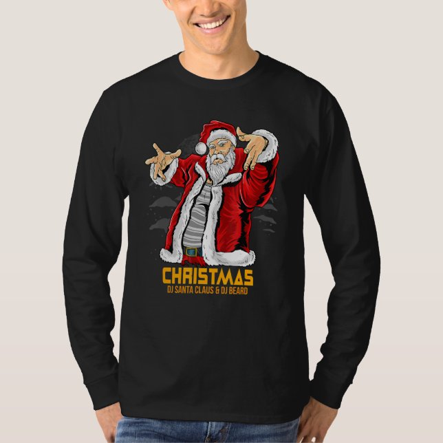 T-shirt Costume de Noël Dj Santa Claus Py de Noël (Devant)