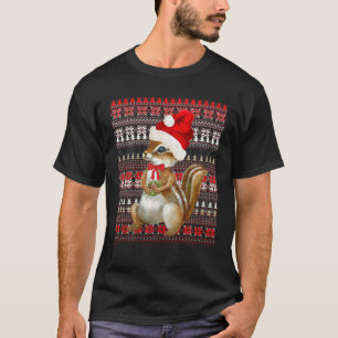 T-shirt Costume de Noël moche Père Noël Noël Chipmunk Lo