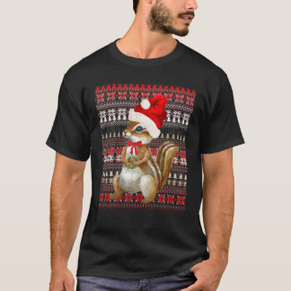 T-shirt Costume de Noël moche Père Noël Noël Chipmunk Lo