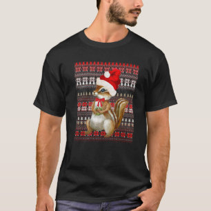 T-shirt Costume de Noël moche Père Noël Noël Chipmunk Lo
