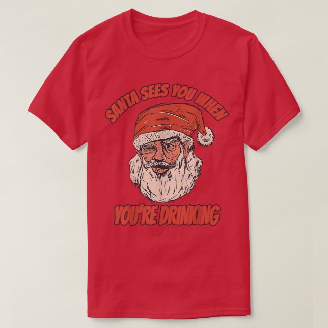 T-shirt Costume de Noël Noël Xmas bière boit tipsy heureux (Design devant)