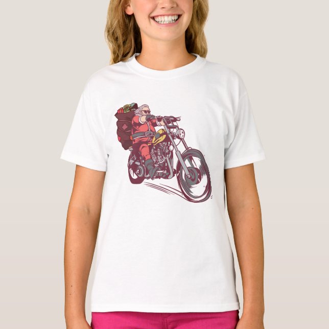T-shirt Costume de Noël père Noël Biker pour Invitatiatiat (Devant)