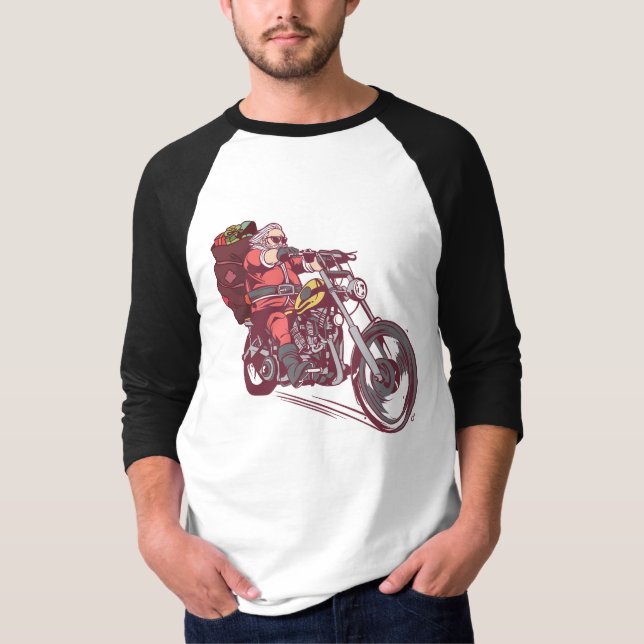 T-shirt Costume de Noël père Noël Biker pour Invitatiatiat (Devant)