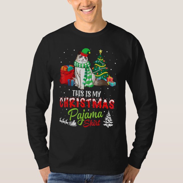 T-shirt Costume de Noël pour chat birman Présents C'est mo (Devant)