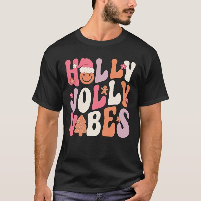 T-shirt Costume de Noël super Holly Xmas Jolly Vibes (Devant)