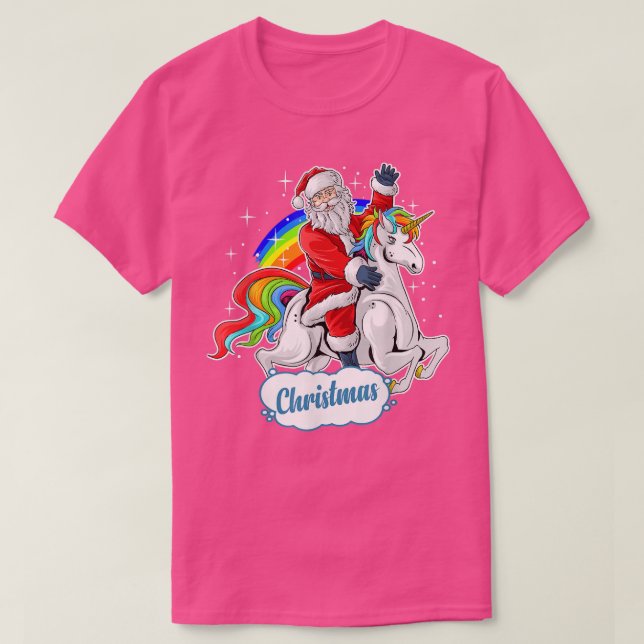 T-shirt Costume de Noël Xmas PJ Père Noël équitation Unico (Design devant)
