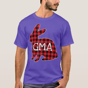 T-shirt Costume de Pâques Femme Lapin Rouge Plaid Graphiqu