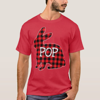 T-shirt Costume de Pâques Lapin Rouge Plaid Graphic Pop Ma