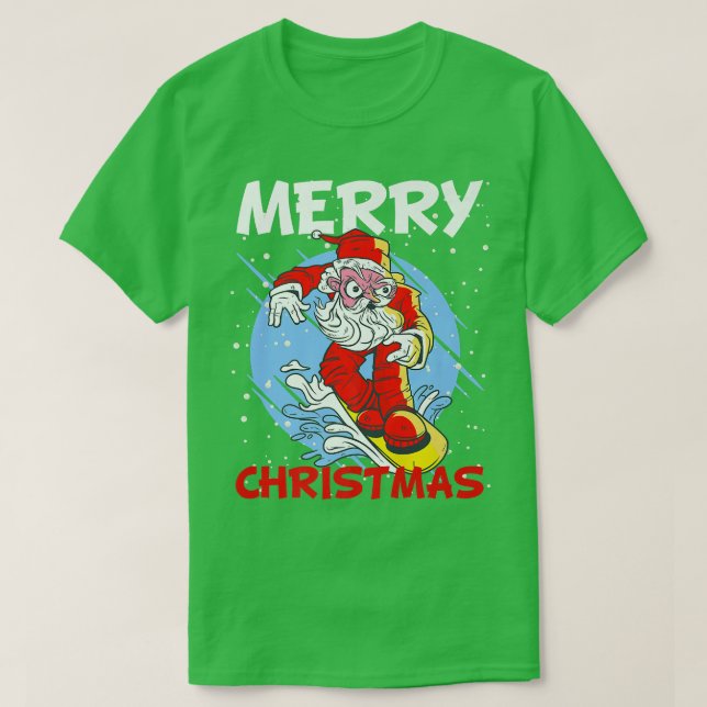 T-shirt Costume de pente de neige de Noël en hiver Santa C (Design devant)