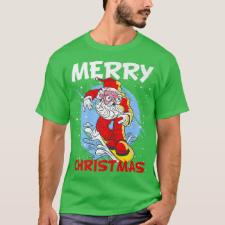 T-shirt Costume de pente de neige de Noël en hiver Santa C