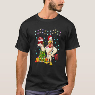 T-shirt Costume de Père Noël pour poulet Lumières de Noël