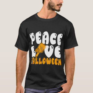 T-shirt Costume de pickleball drôle d'Halloween Paix Amour