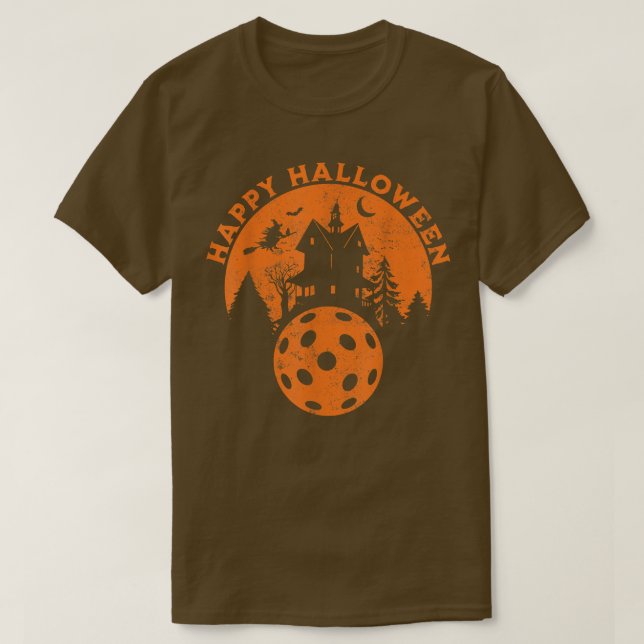 T-shirt Costume de Pickleball Halloween hanté (Design devant)