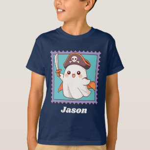 T-shirt Costume de pirate fantôme Halloween Texte personna